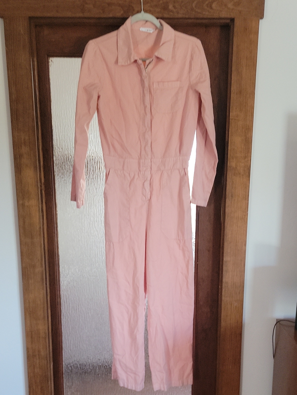 LACAUSA Blush Pink Long-Sleeve Utility Jumpsuit
